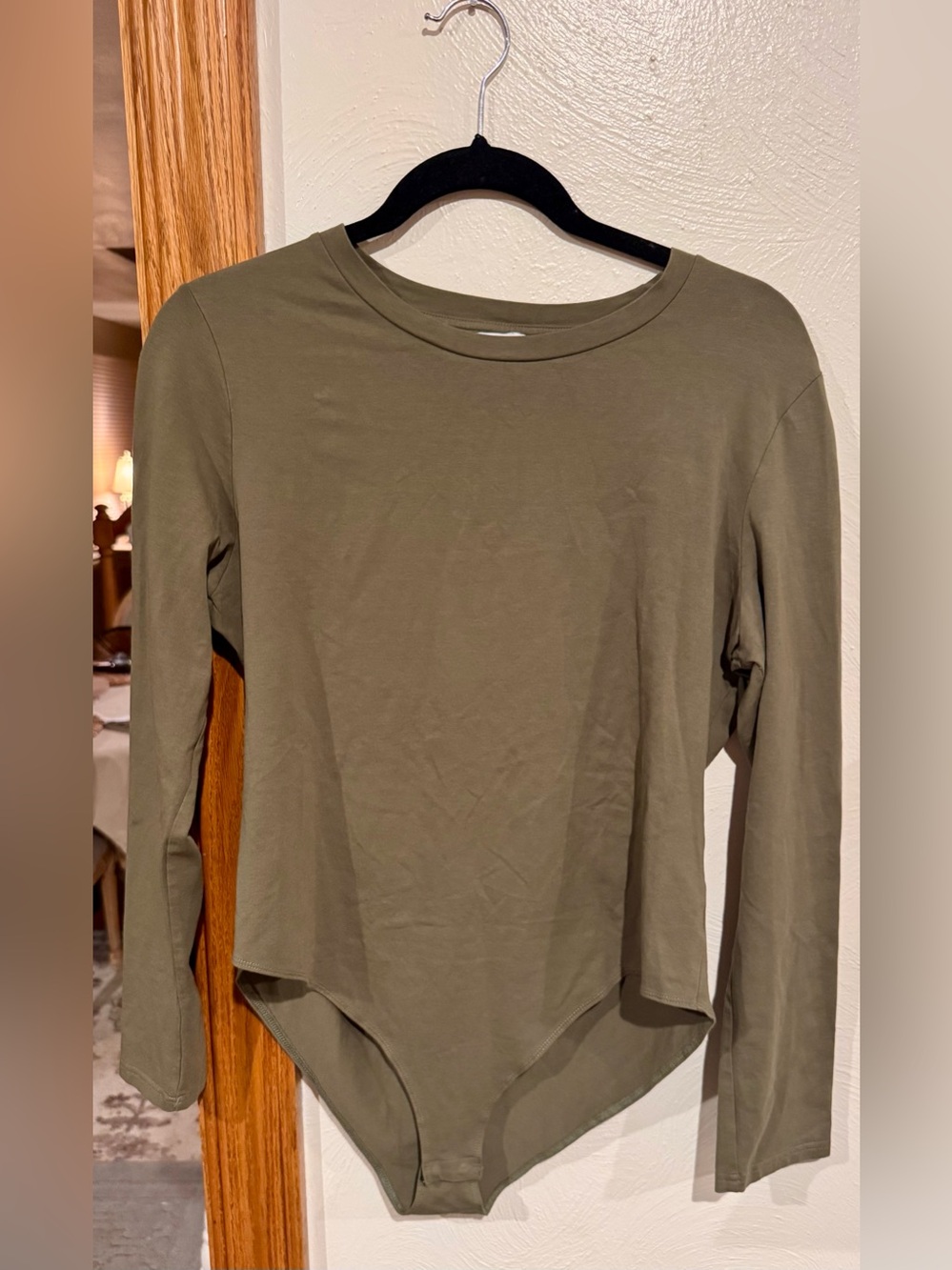 Classic Olive Long-Sleeve Crew Bodysuit